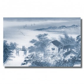 Tranh dán tường Bút Vẽ Mực Xanh